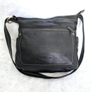 Kenneth Cole Reaction Genuine BLACK Leather Shoulder Hobo Bag Purse Handbag